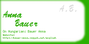 anna bauer business card